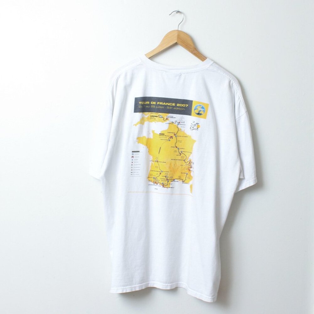 Le Tour de France Shirt Men 2X White 2007 Cycling Tee